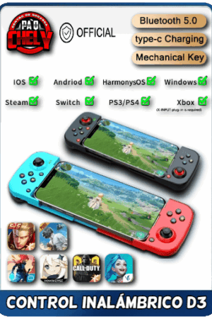 D3 Mando inalámbrico telescópico para Móvil, Switch, PS4, PC